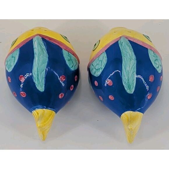 Salt & Pepper Shakers Set Figural Tropical Fish Colorful Ceramic Philippines - Picture 5 of 10